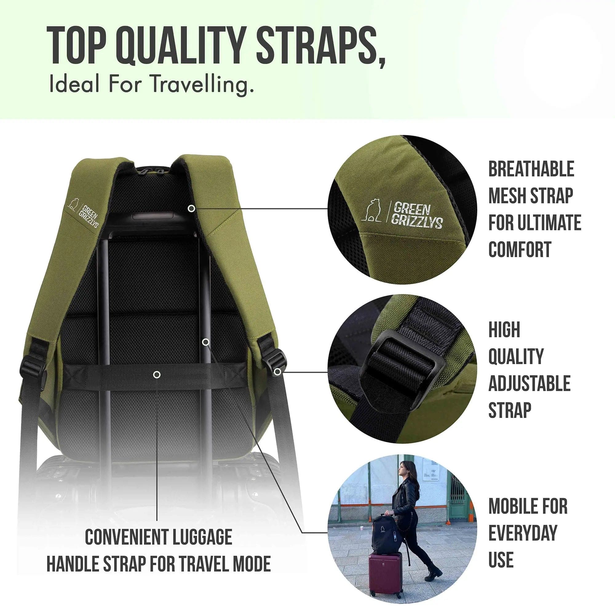 best backpack for travel greenille Sustainable & Tech-Friendly Green School, Work & – Green Grizzlys Snatch Rods, Reels, Line resistant nylon material Lure Color:Bone Diamond Glow perfectpastels:tea-rose;matcha;orchid