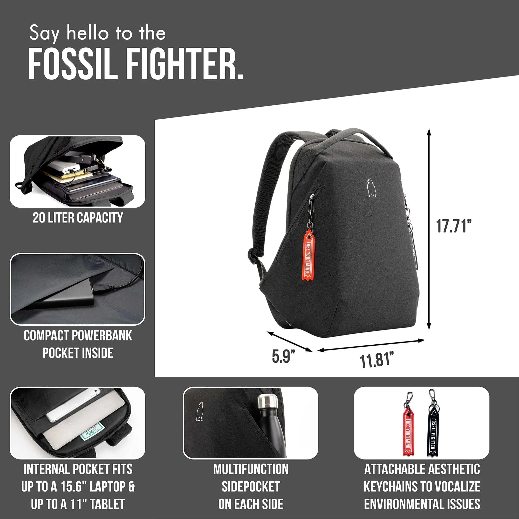 Fossil Black Multi Compartment Backpack Bag FOSSIL backpack Houston Backpack Black | Buy bags, purses  main image 4
