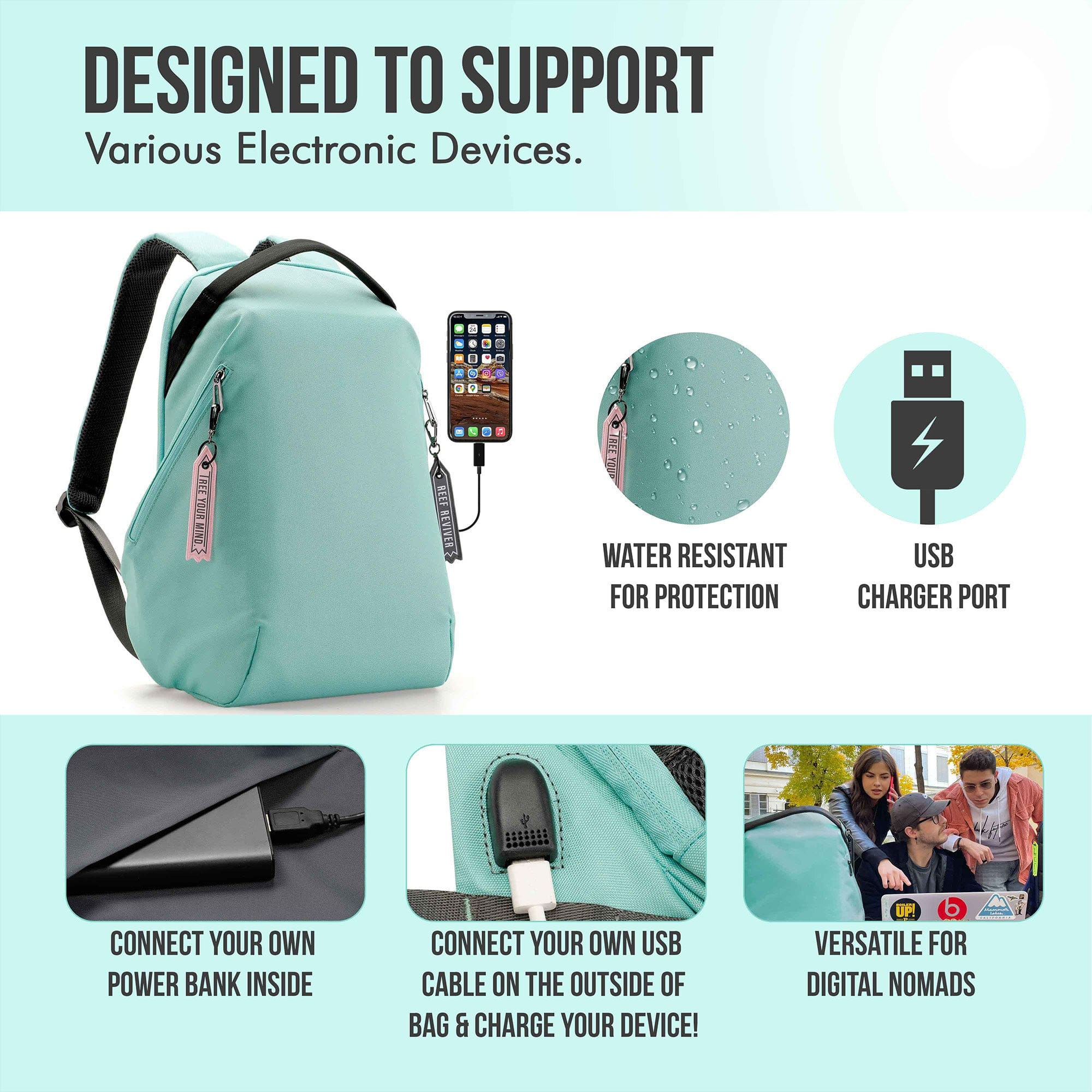 usb charging backpack
